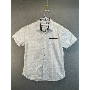 Across the Pond Mens Short Sleeve Button Up Shirt‎ Size L Western